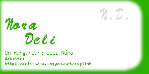 nora deli business card